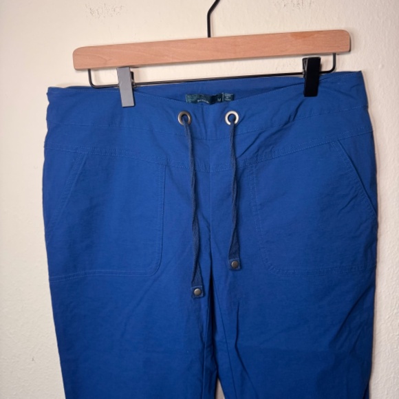 prAna Bliss Capri Pants Size M Blue Nylon Stretch Drawstring Cropped Hiking - Picture 3 of 5